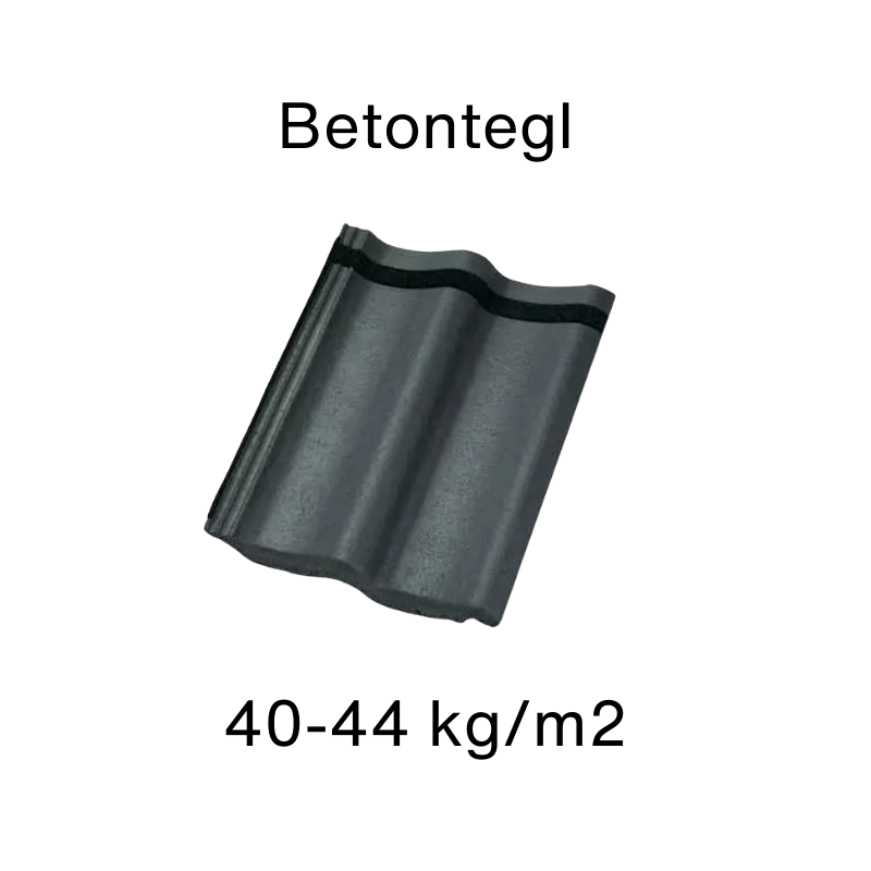 Betontegl på 40-44 kg/m2