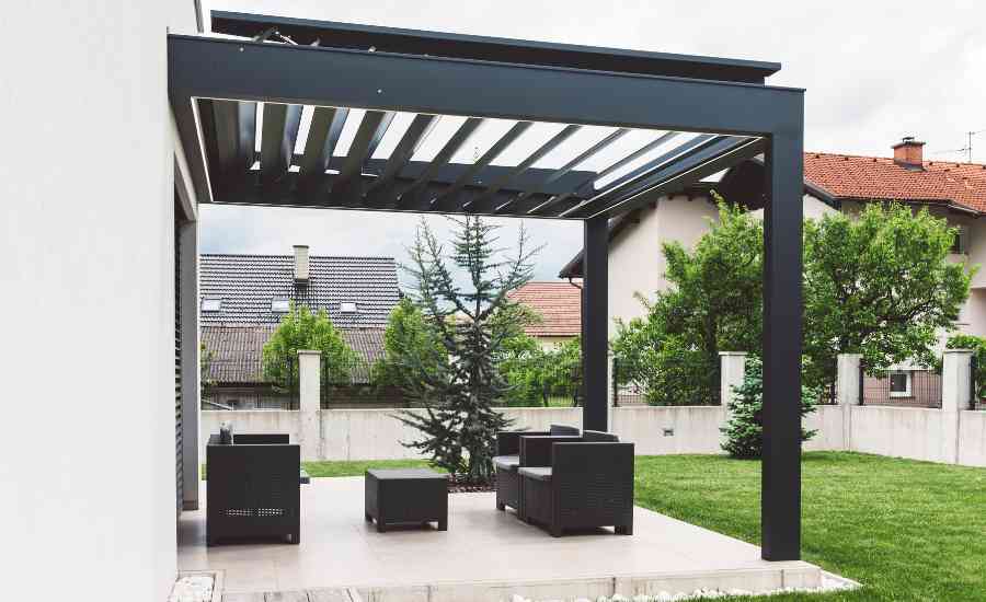 Terrasse i sten og fliser