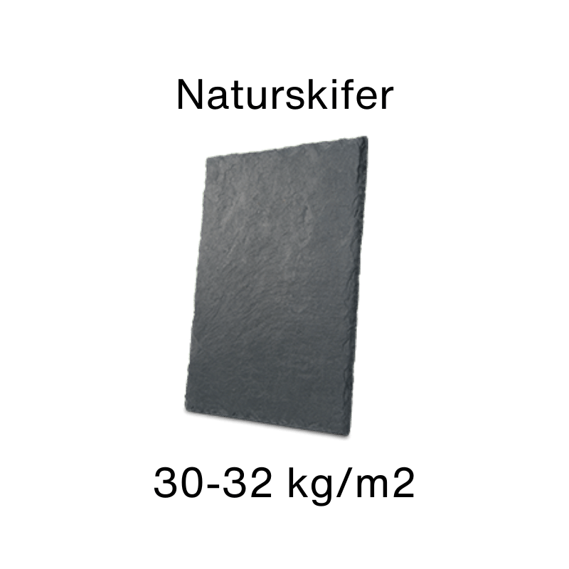 Naturskifer på 30-32 kg/m2