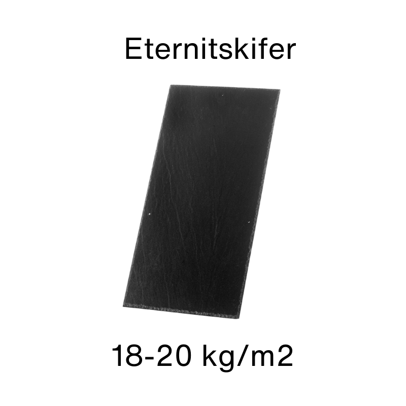 Eternitskifer på 18-20 kg/m2